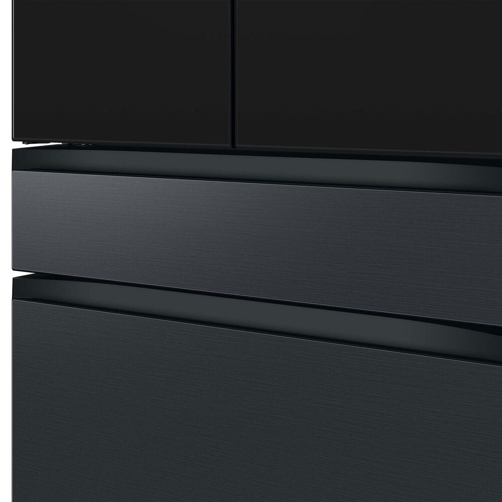 Samsung Bespoke Bespoke 29 Cu. Ft. French Door Refrigerator - Charcoal Glass Top and Family Hub Panels with Matte Black Steel Middle and Bottom Panels Included, , large