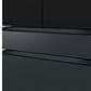 Samsung Bespoke Bespoke 29 Cu. Ft. French Door Refrigerator - Charcoal Glass Top and Family Hub Panels with Matte Black Steel Middle and Bottom Panels Included, , large