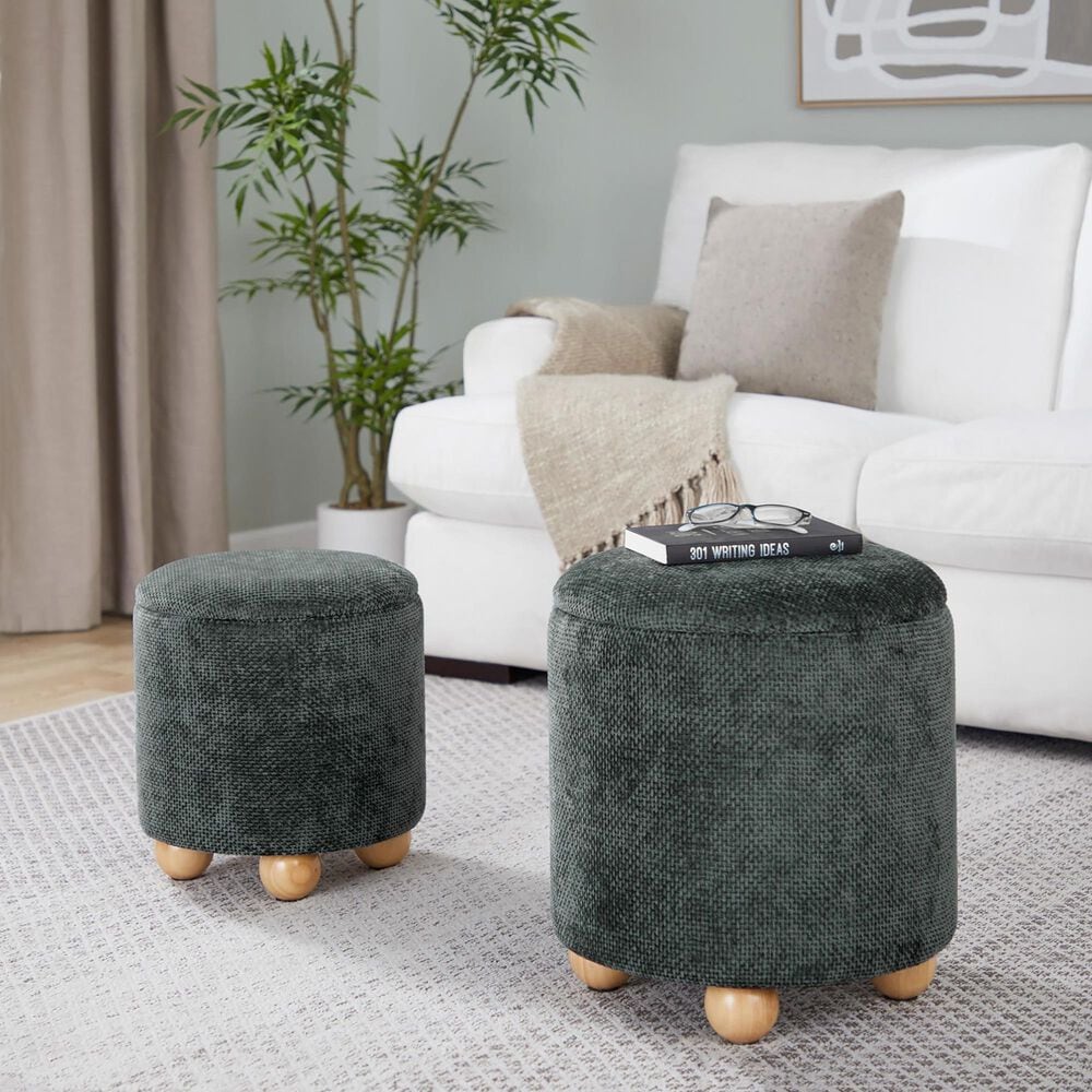 Lumisource Bacci 2-Piece Ottoman Set in Green, , large