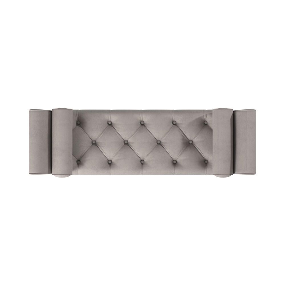 Jennifer Taylor Home Alma Tufted Flared Arm Entryway Bench in Opal Grey