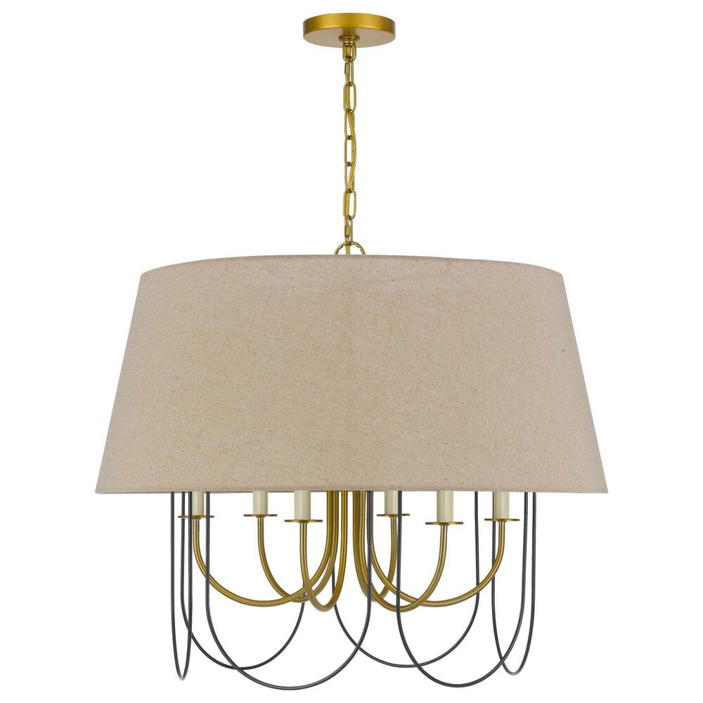 Cal Lighting Eupora 4-Light Chandelier in Antique Brass and Black, , large