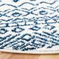 Safavieh Tulum Transitional  6"7" Round Ivory and Navy Area Rug, , large