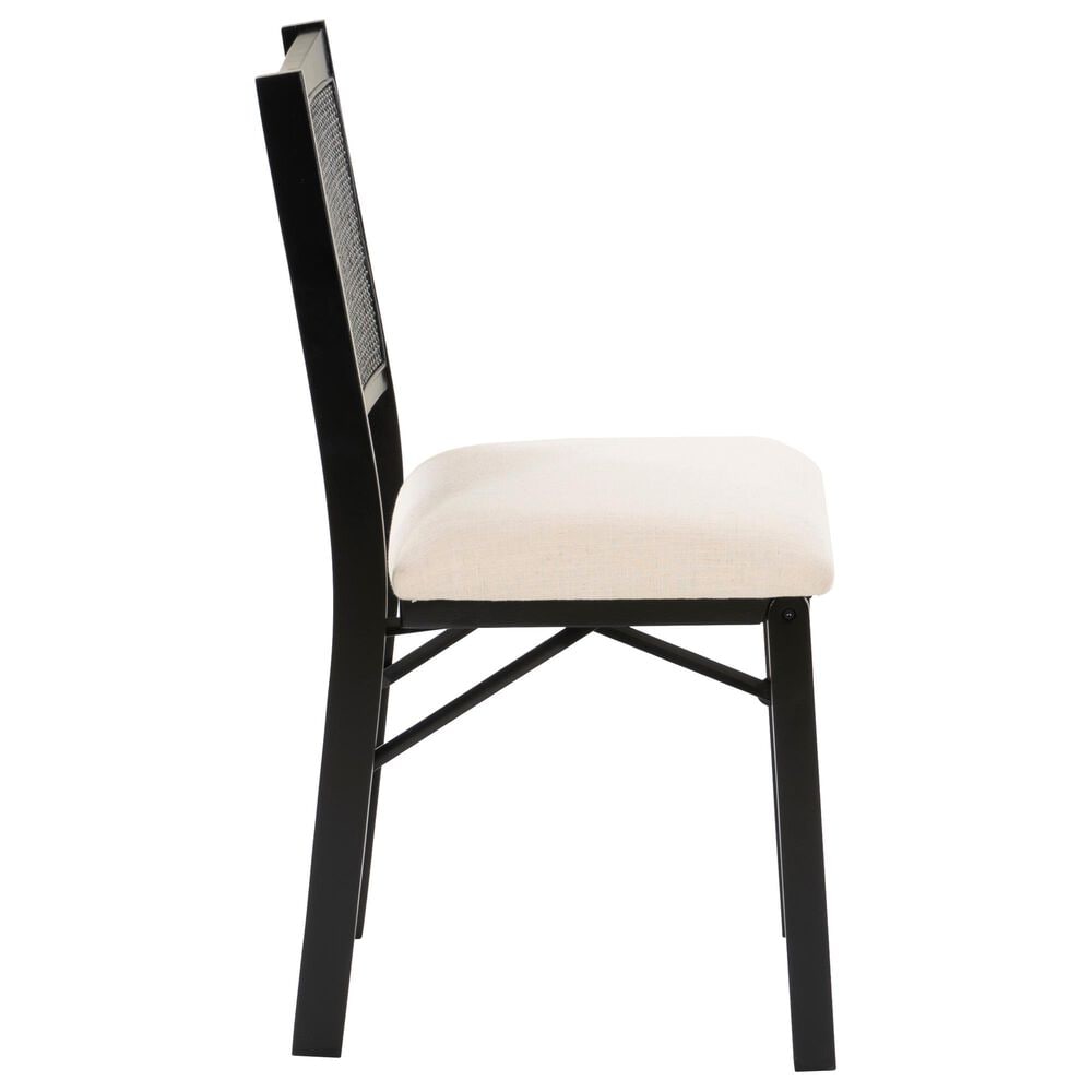 Linon Home Decor Bauer Cane Folding Side Chair in Black, , large