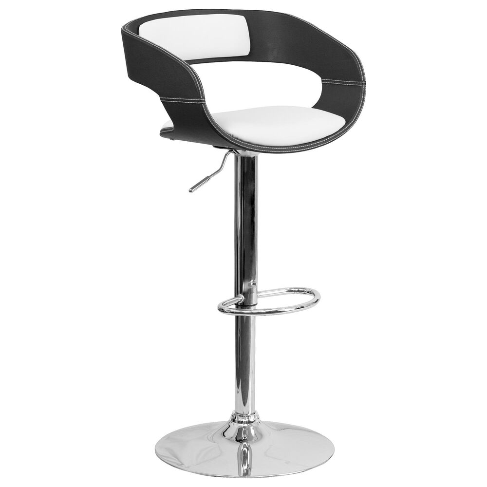 Flash Furniture Bentwood Adjustable Barstool in Black, , large