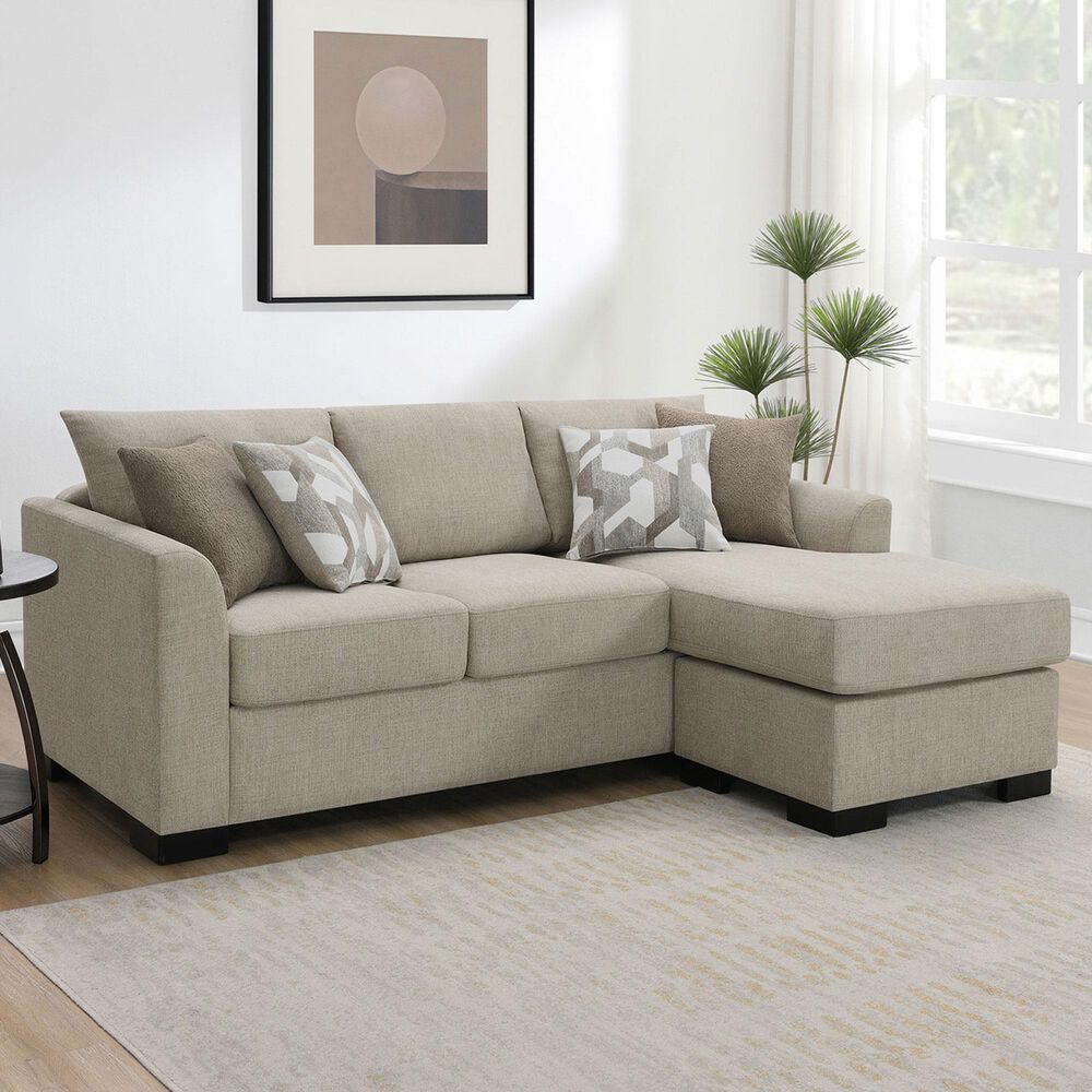 Coaster Storey 2-Piece Stationary Reversible Sleeper Sectional in Camel, , large