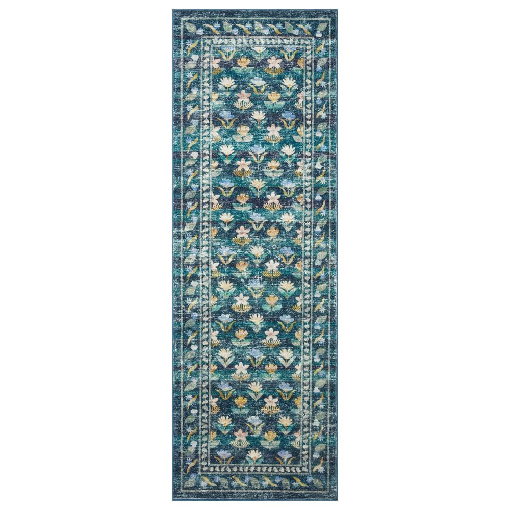Rifle Paper Co Crafted by Cloth and Company Courtyard 2"6" x 7"6" Hadley Emerald Runner, , large