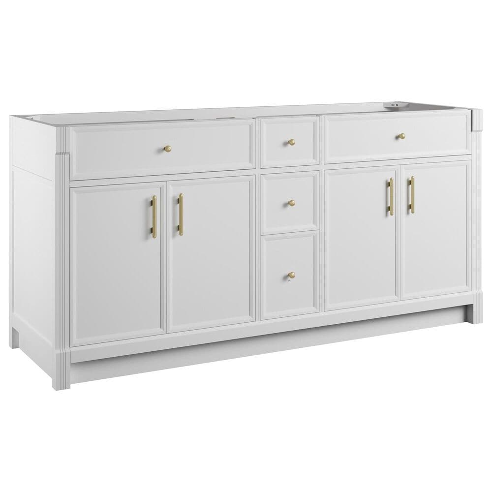 James Martin Bellshire 72" Double Bathroom Vanity in Bright White with 3 cm Siberian Silestone Top, Rectangular Sinks and FreePower Wireless Charger, , large