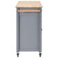 HOMLUX 54" Kitchen Island with Solid Wood Top and Locking Wheels in Grey Blue, , large