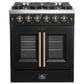 Forno Galiano 30" Freestanding French Door Gas Range in Black, , large