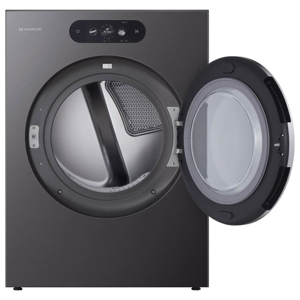 LG 5.8 Cu. Ft. Smart Front Load Washer and 9 Cu. Ft. Smart Electric Gas Laundry Pair in Brushed Black Steel, , large