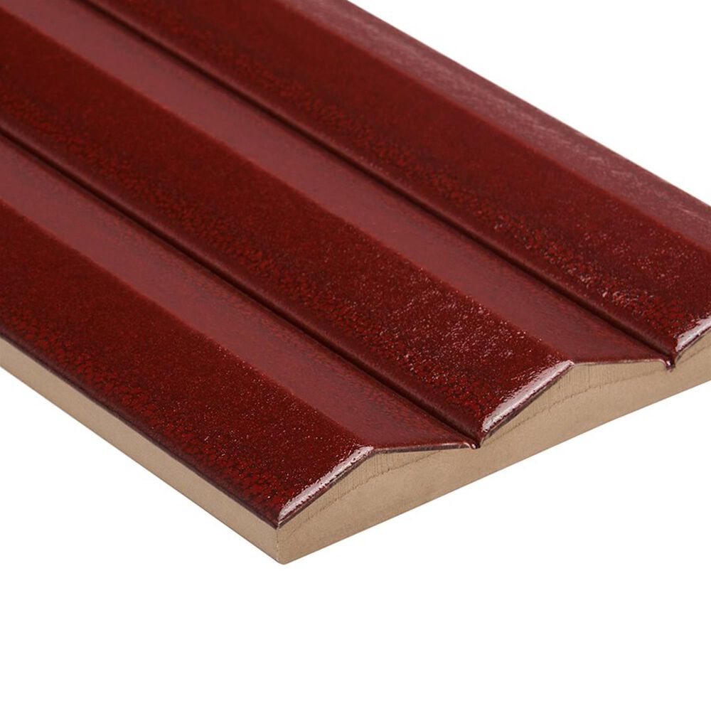 Soho Studio Accordion Ruby Red 5" x 16" Porcelain Tile, , large