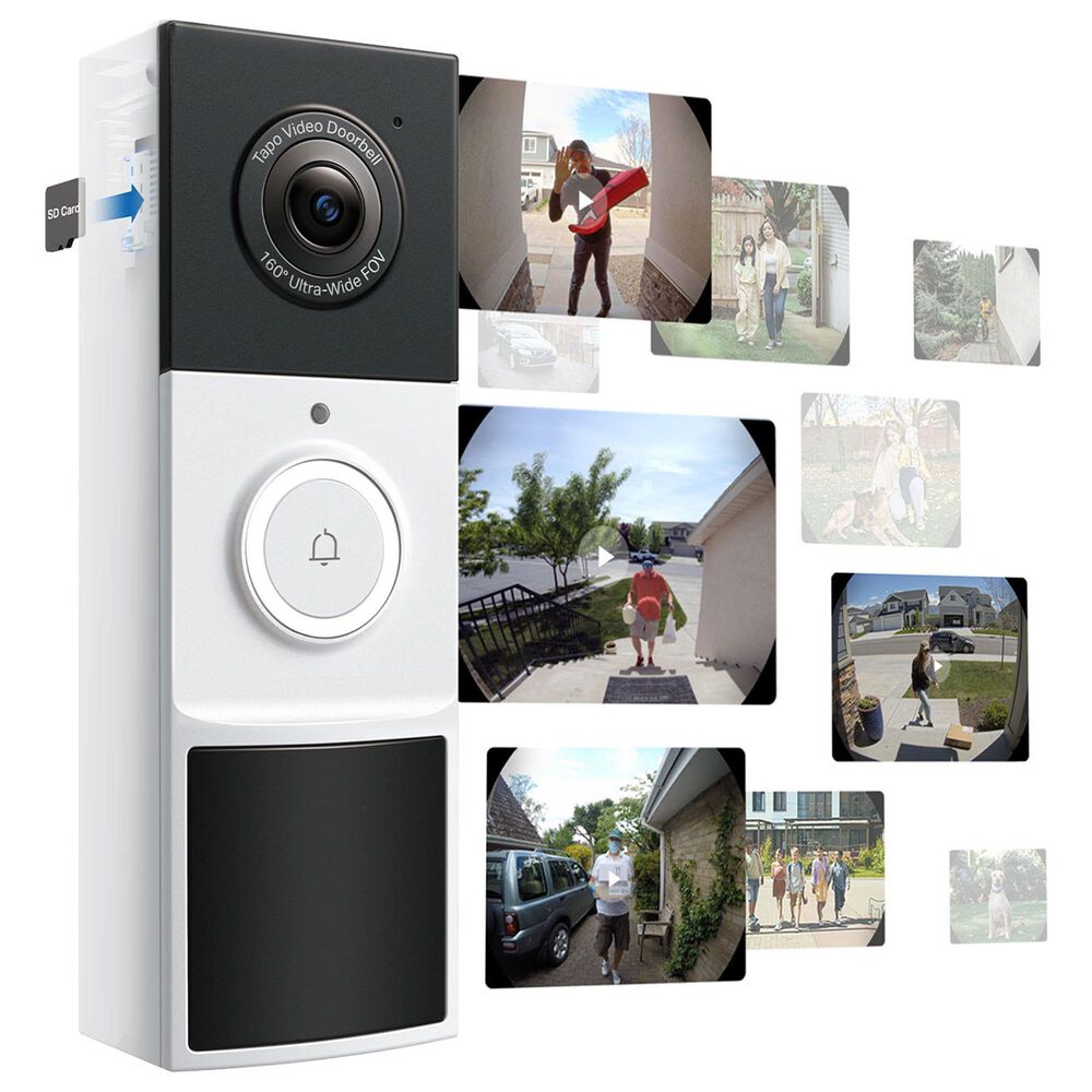 TP-Link Tapo 2K Smart Wi-Fi Doorbell Camera in White, , large