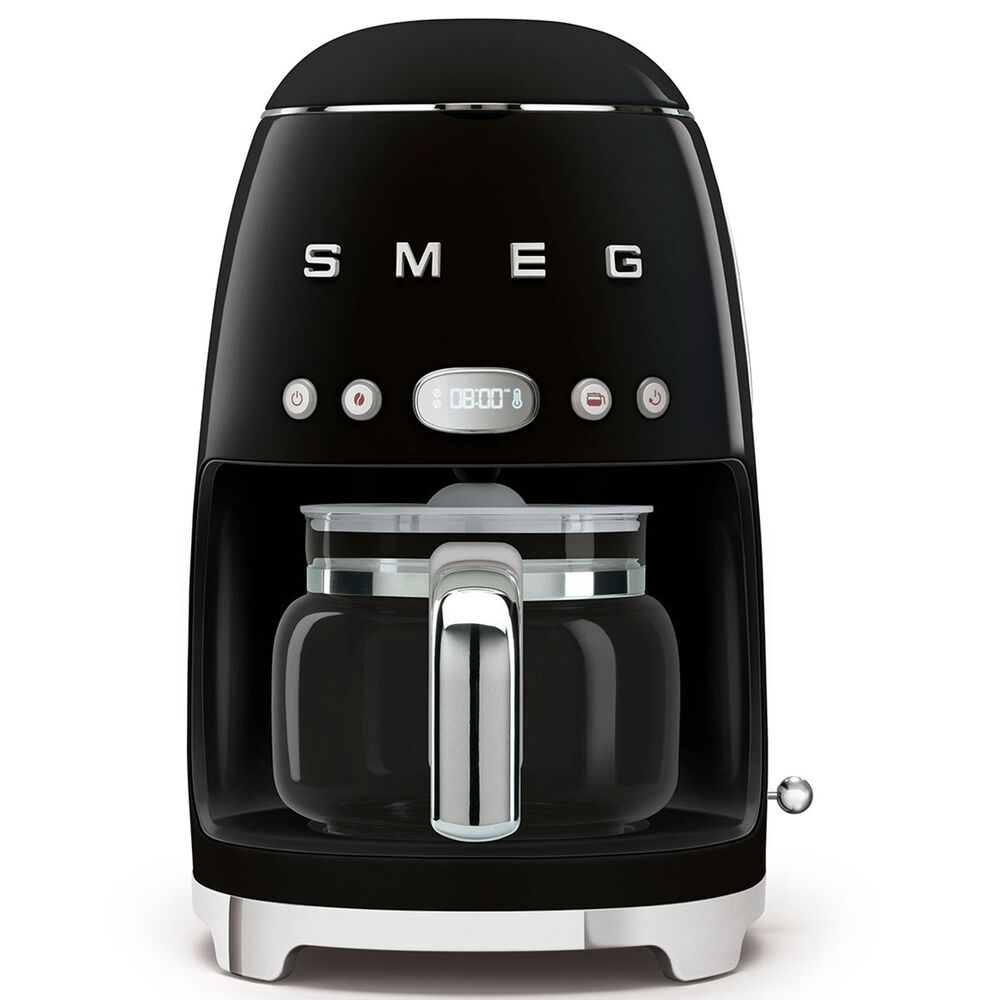 Smeg 47.34 Oz Drip Coffee Maker in Black and Polished Chrome, , large