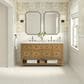 James Martin Vanities Breckenridge 60" Double Bathroom Vanity in Light Natural Oak with 3 cm Arctic Fall Solid Surface Top and Rectangular Sinks, , large