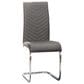 Sunset Furniture Murano Dining Side Chair in Chrome Finish and Charcoal Faux Leather, , large