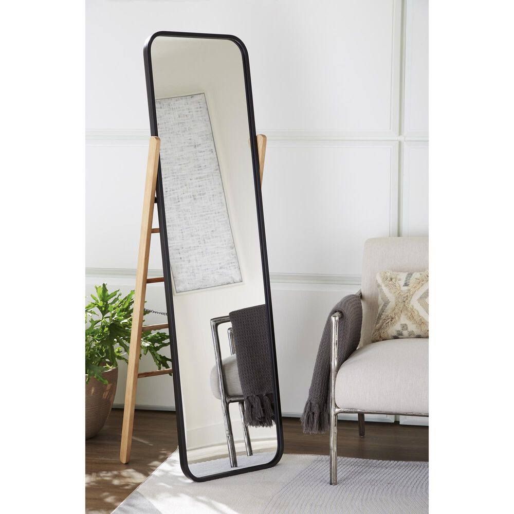 Ashley Bronick Floor Mirror in Black and Light Brown, , large