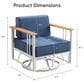 Sunwell Garden Patio Swivel Glider Chair with White Frame in Blue (Set of 2), , large