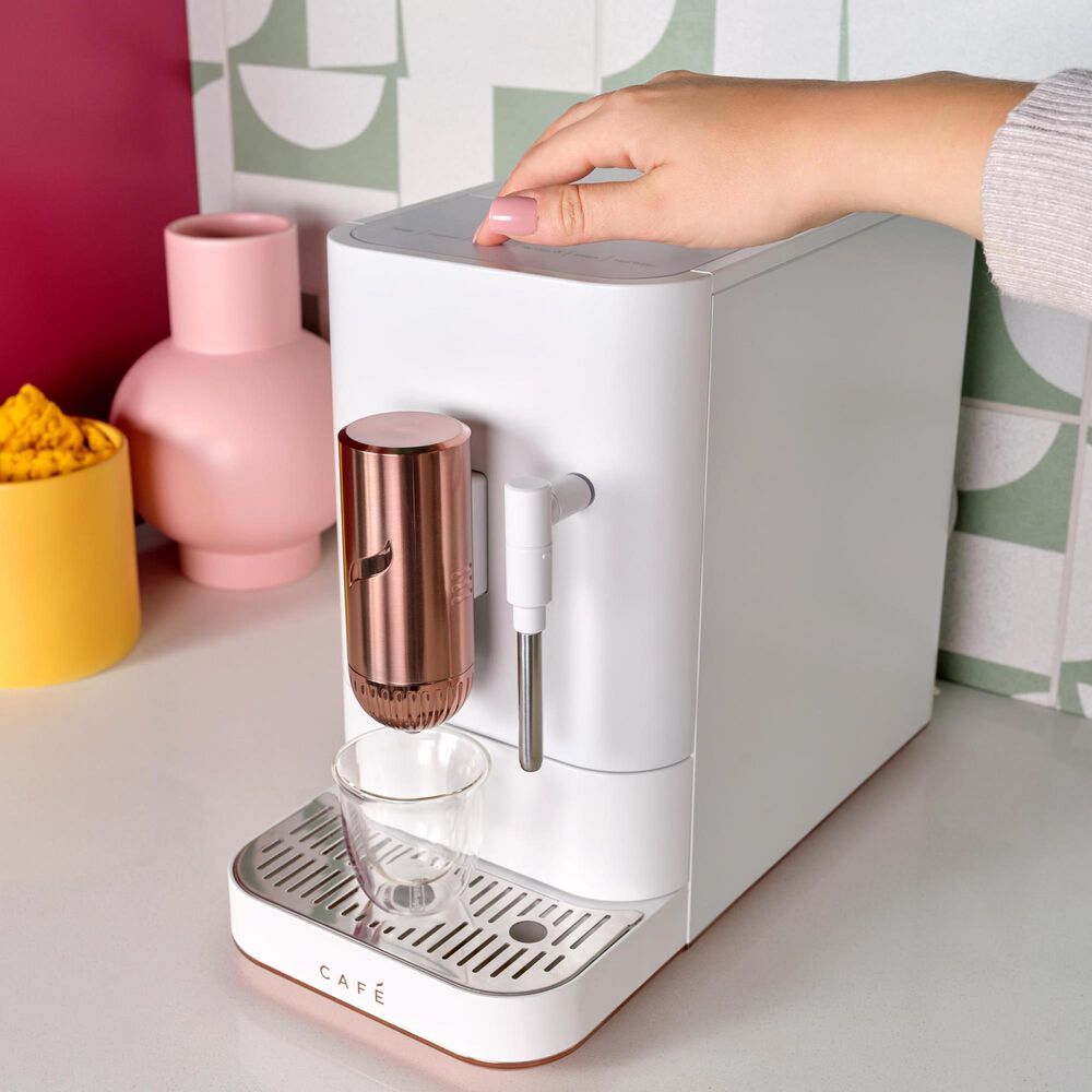 Cafe 40.5 Oz Affetto Espresso Machine in Matte White, , large