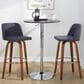 LumiSource Toriano Swivel Bar Stool with Blue Fabric Upholstery in Walnut and Chrome (Set of 2), , large