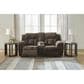 Ashley Frohn Manual Reclining Loveseat in Chocolate, , large