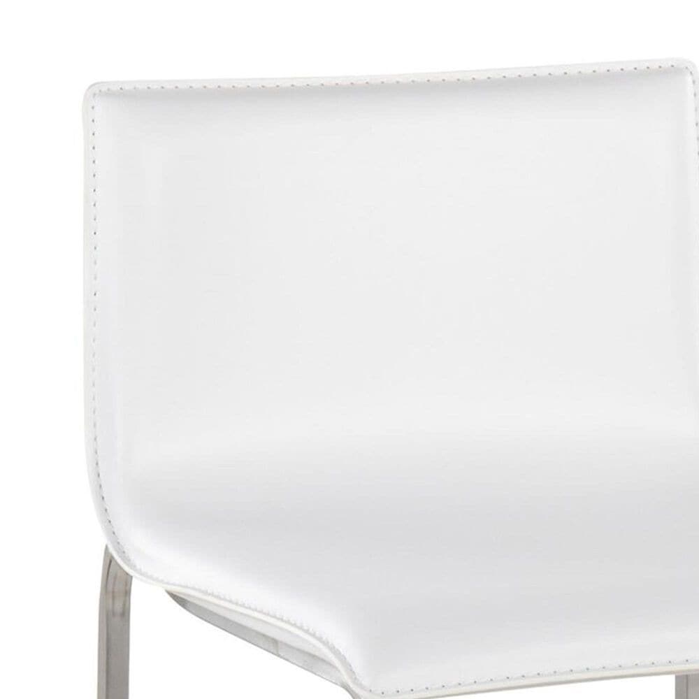 Lumisource Mara Barstool with White Cushion in Stainless Steel &#40;Set of 2&#41;, , large