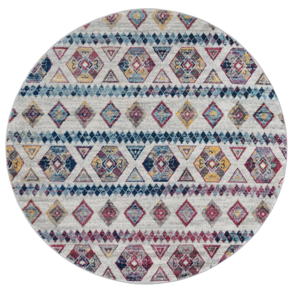 Amer Rugs Alexandria 6"7" Round Multicolor Area Rug, , large