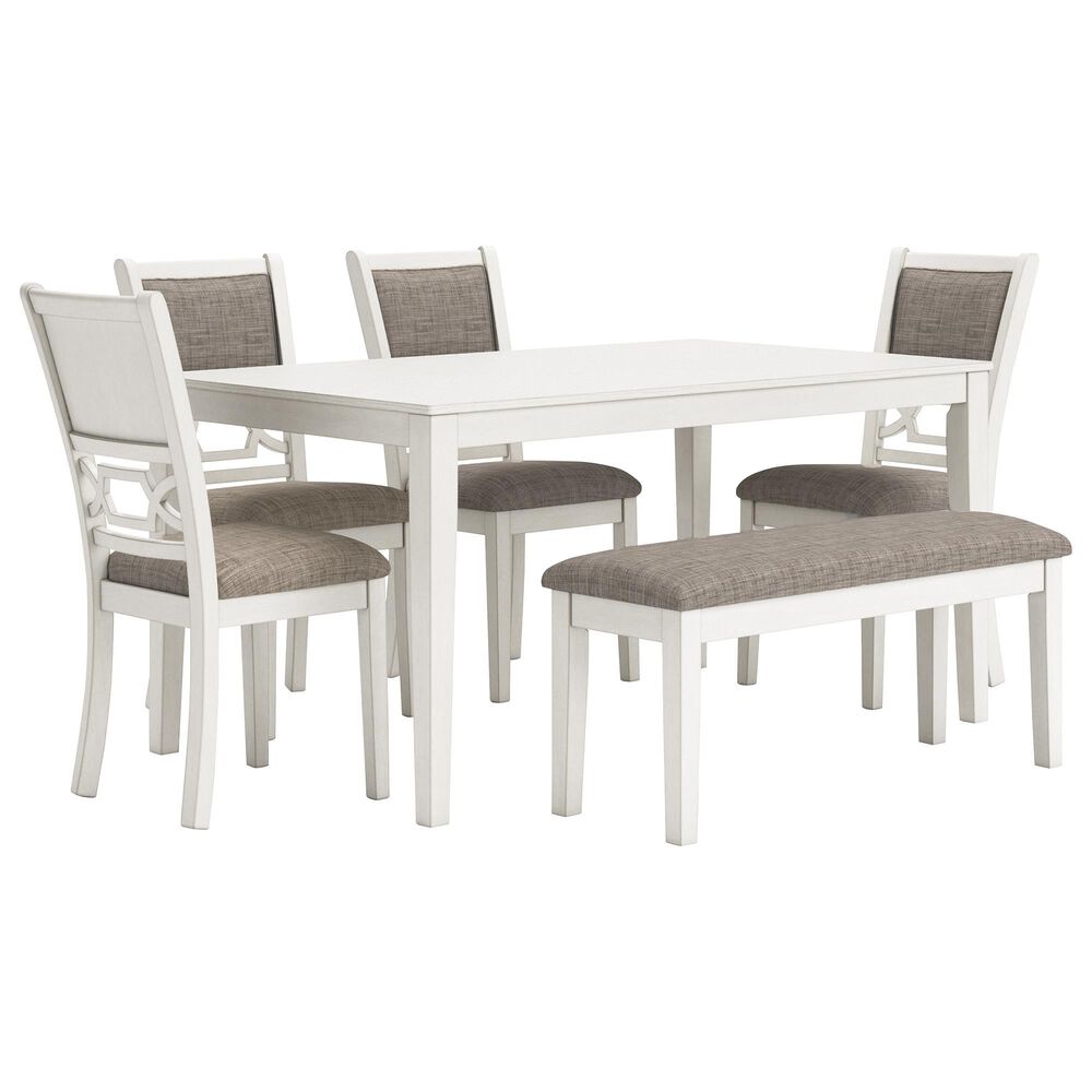Ashley Erinberg 6-Piece Rectangular Dining Set in Antique White, , large