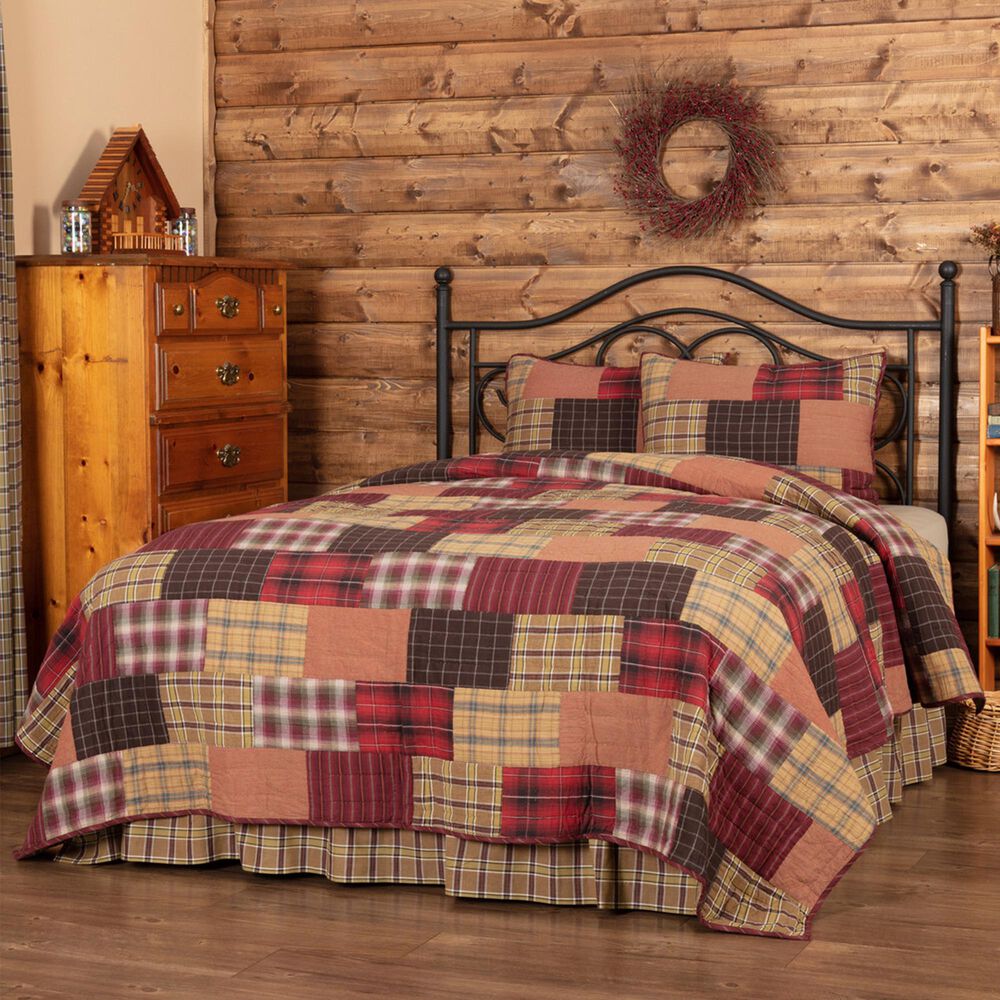 VHC Wyatt Rustic 3-Piece California King Quilt Set in Crimson, , large