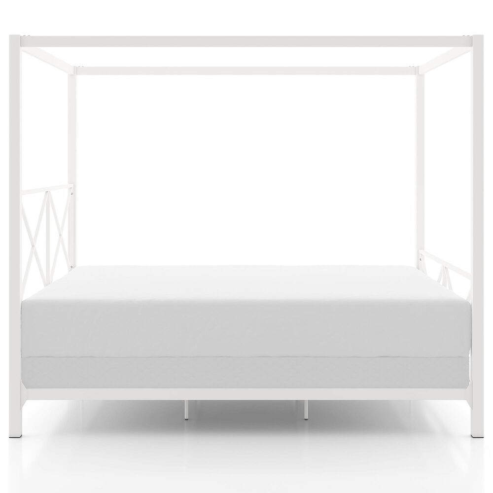 Furniture of America Rosadale Queen X-Cross Canopy Bed in White, , large