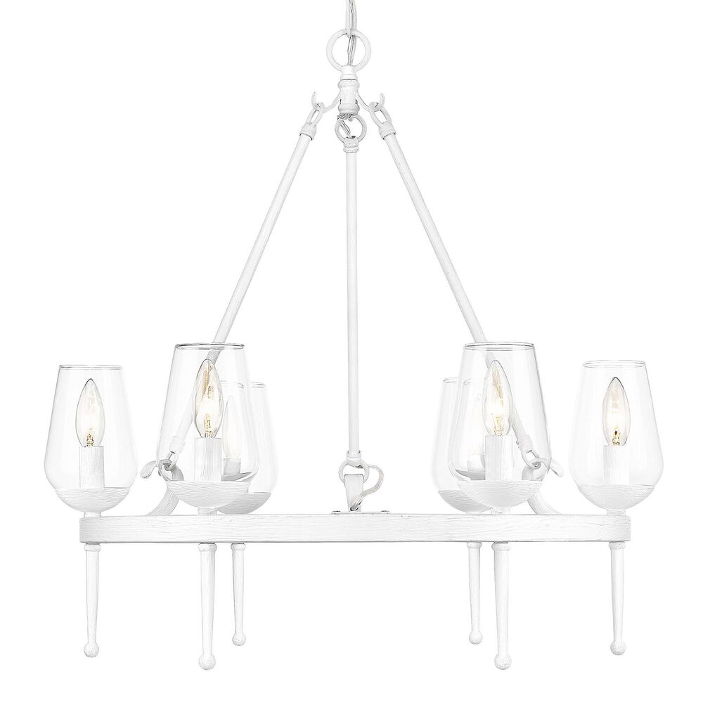 Golden Lighting Regent 6-Light Chandelier in Textured White Plaster, , large