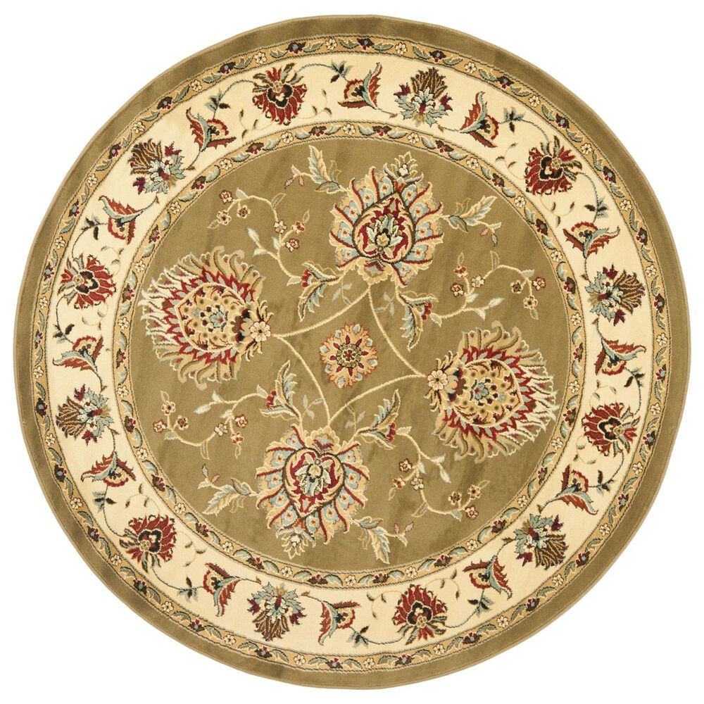 Safavieh Lyndhurst LNH555 5"3" Round Green and Ivory Area Rug, , large