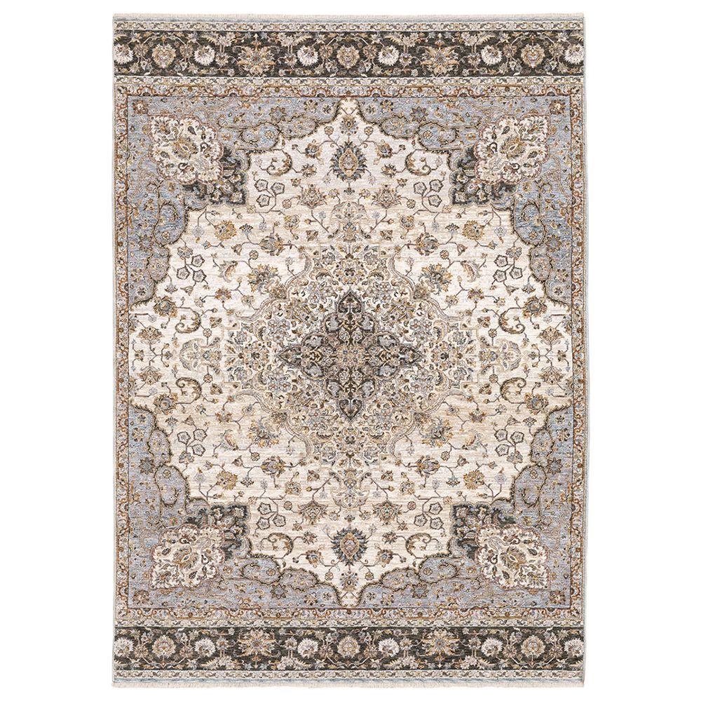 Oriental Weavers Maharaja Keller 660J 7"10" x 10"10" Ivory and Blue Area Rug, , large