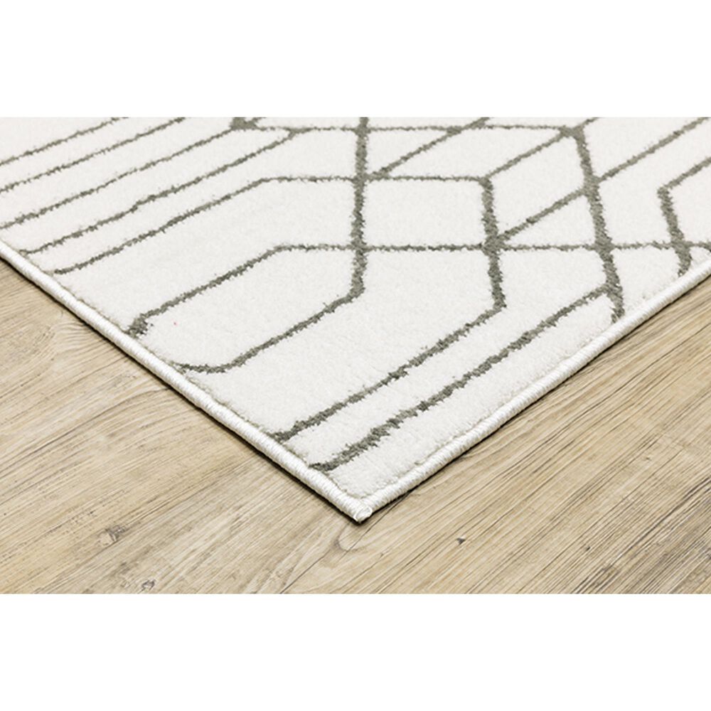 Oriental Weavers Montecito Geometric 2&#39;3&quot; x 7&#39;6&quot; White Runner, , large
