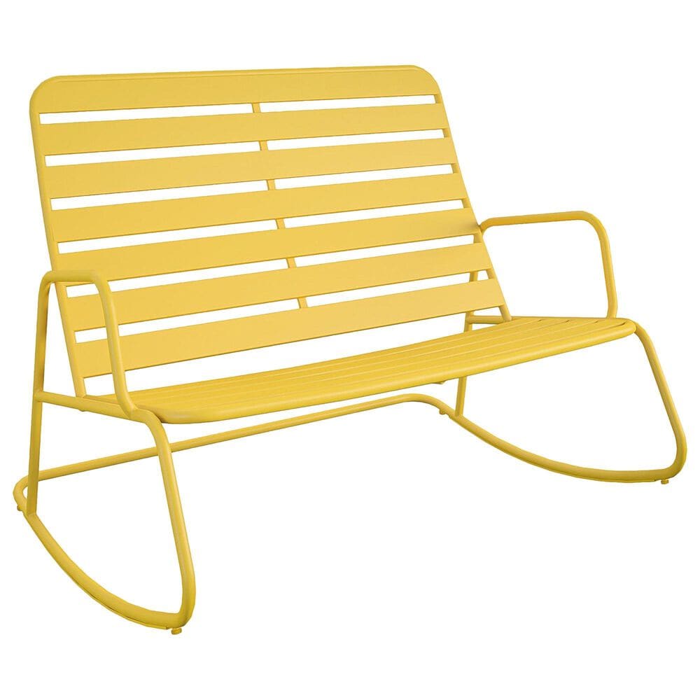 DHP Roberta Patio Rocker Loveseat in Yellow, , large