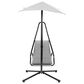 CorLiving Kingsley Chaise Lounge Chair with Canopy in Light Grey, , large