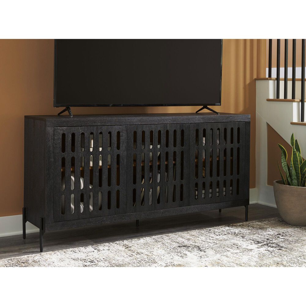 Ashley Vallisburg Accent Cabinet in Black and Natural, , large