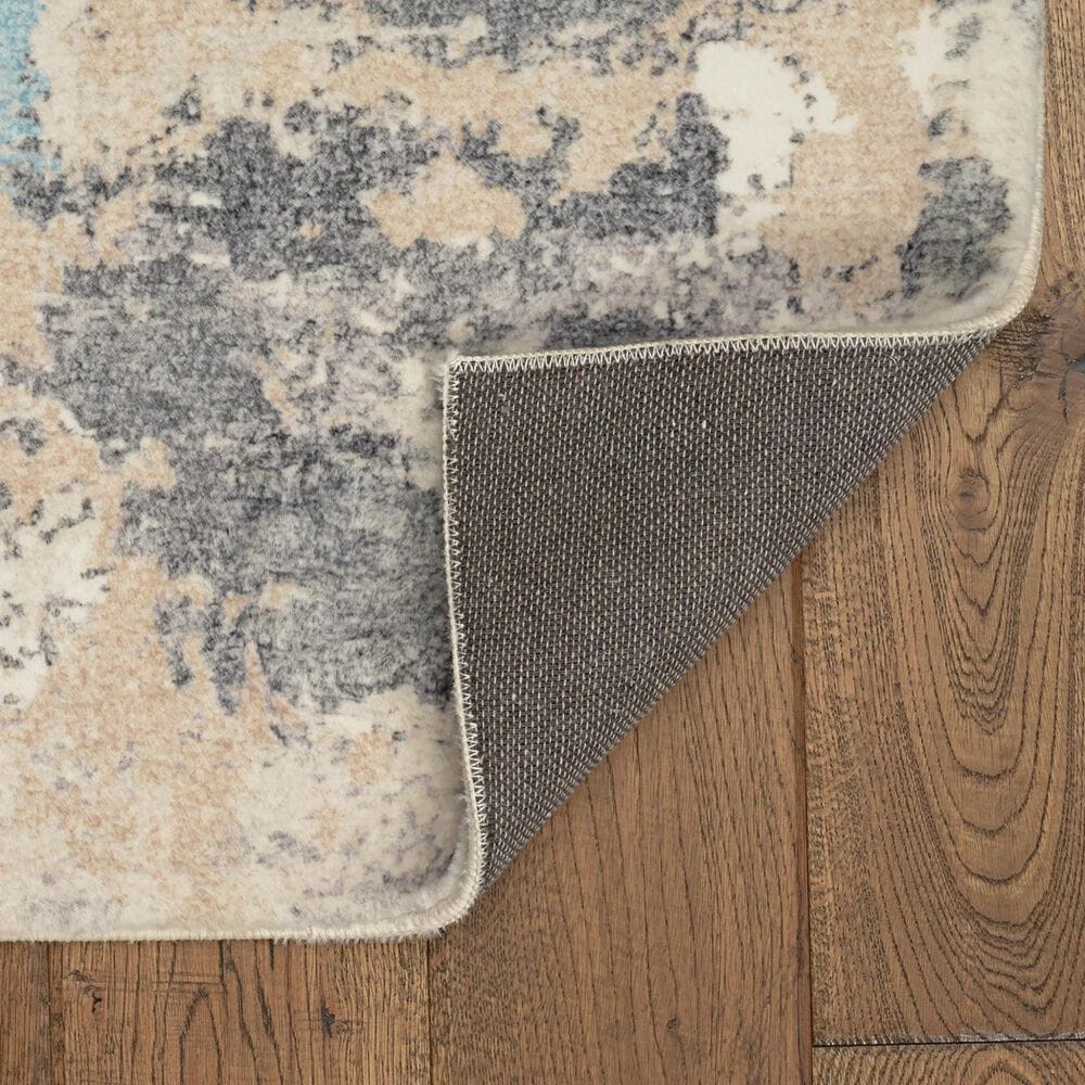 Kas Oriental Rugs Roxy Landscape 2&#39; x 7&#39; Blue Runner, , large