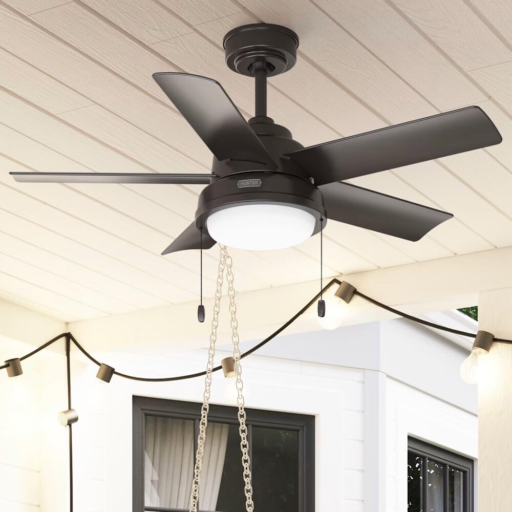 Hunter Seawall 44&quot; Outdoor Ceiling Fan with LED Lights in Noble Bronze, , large