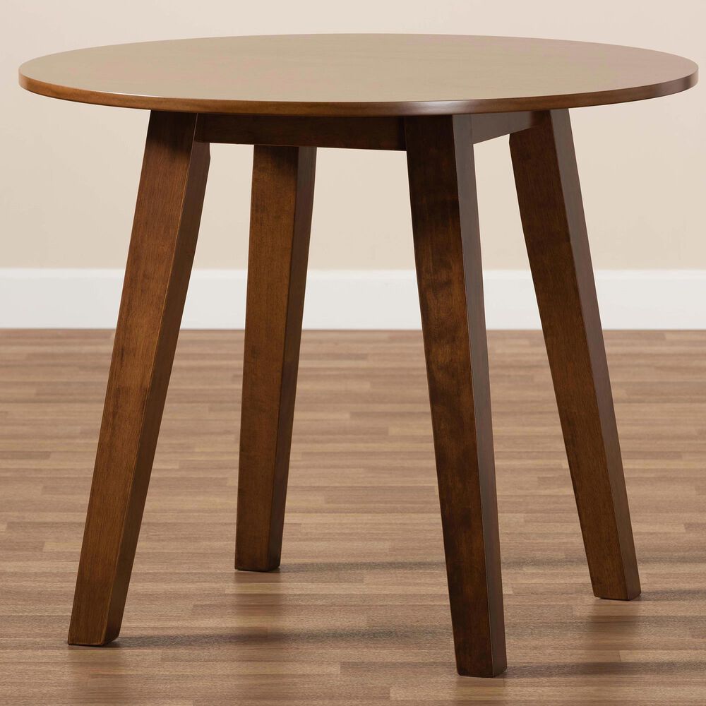 Baxton Studio Ela 35" Dining Table in Walnut, , large