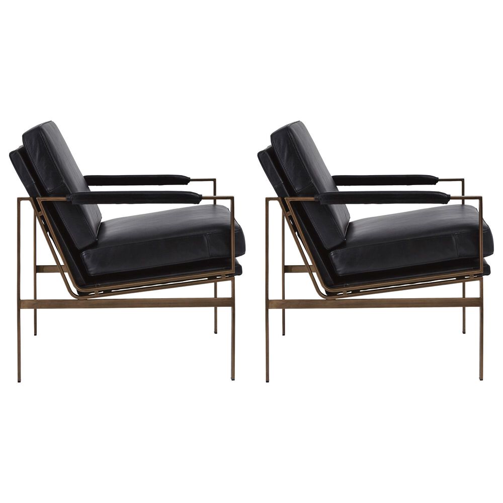 Ashley Puckman Accent Chair in Black (Set of 2), , large