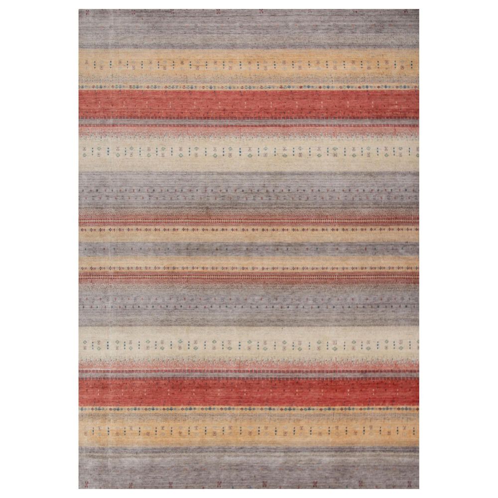 RIZZY Spectrum Gold, Rust, Gray, Blue, Cream, Beige and Green 8" x 10" Area Rug, , large