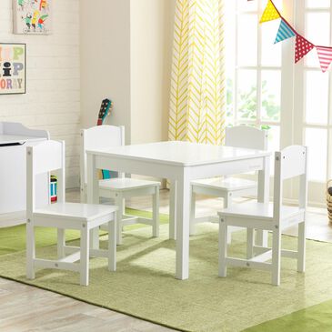 Kidkraft 5 Piece Farmhouse Table Set in White, , large