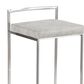 LumiSource Fuji 26" Stacker Counter Stool with Light Grey Cowboy Upholstery in Brushed Stainless Steel (Set of 2), , large