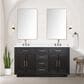 Lexora Home Abbey 60" Double Bathroom Vanity in Black Oak with 2 cm White Cultured Marble Top and Rectangular Sinks, , large