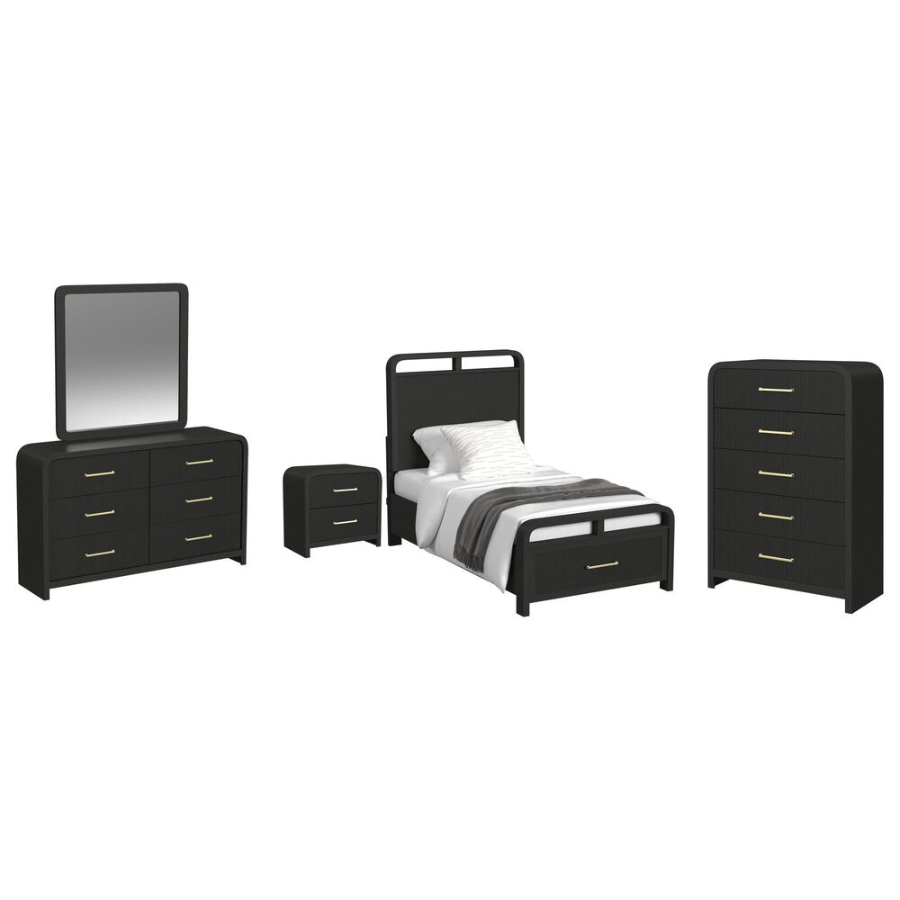 Mayberry Hill Ridgemont 5-Piece Twin Storage Bedroom Set in Black, , large