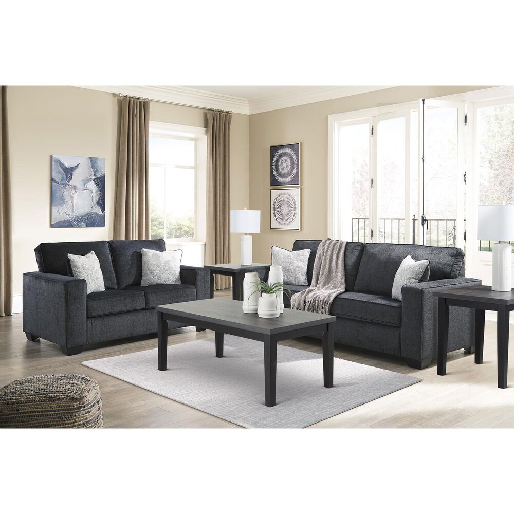 Ashley Altari Stationary Sofa and Loveseat Set in Slate, , large