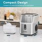 Euhomy 35 Lbs Portable Nugget Ice Maker with Automatic Cleaning in Silver, , large