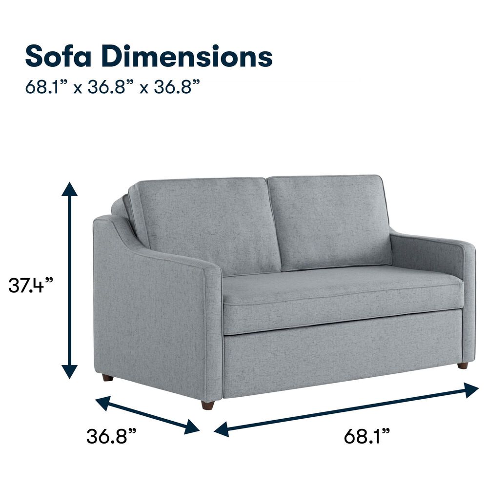 Lifestyle Solutions Carey Convertible Sofa in Light Gray, , large