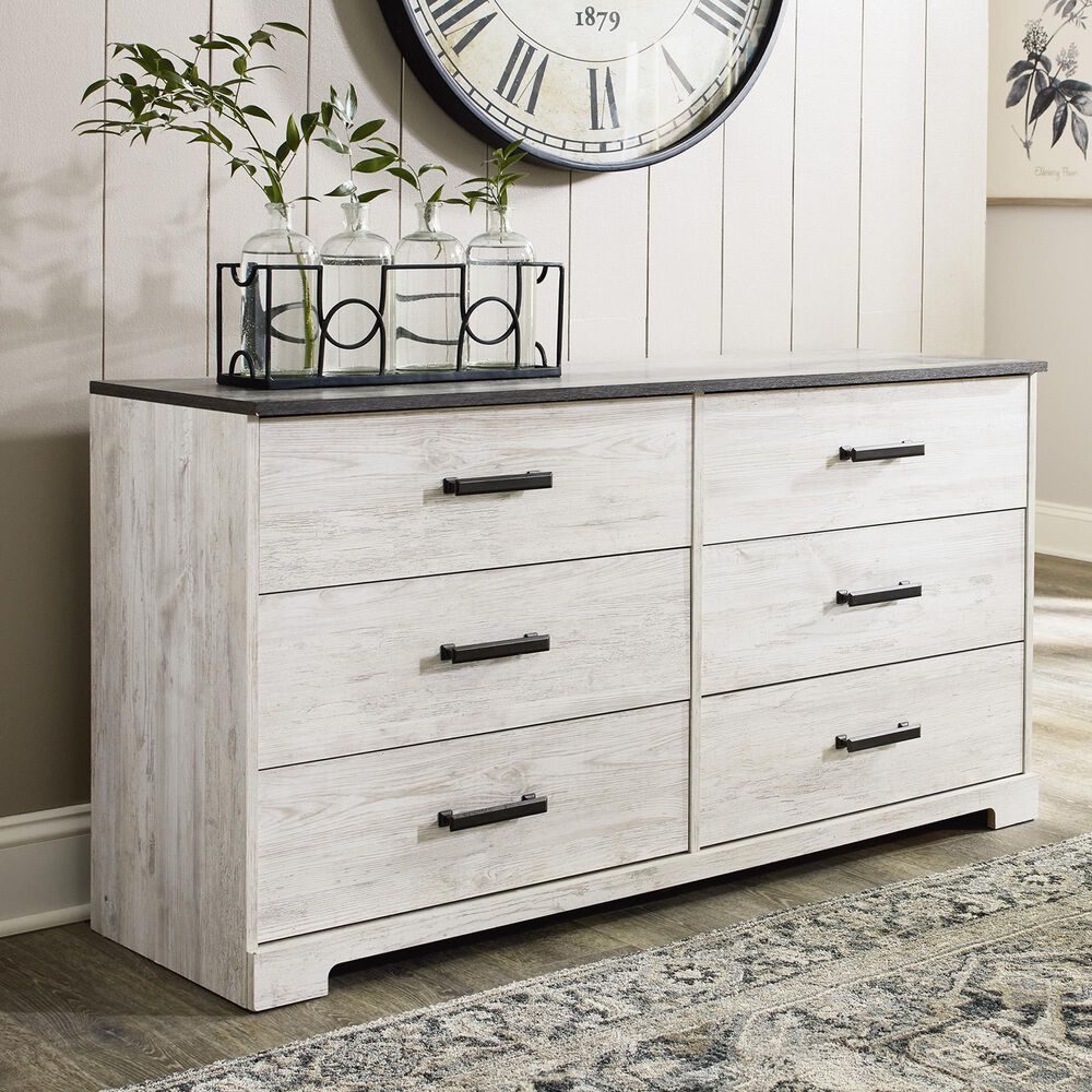 Ashley Shawburn 3-Piece Queen Bedroom Set in Whitewash and Charcoal Gray, , large