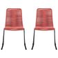 Blue River Shasta Outdoor Dining Chair with Brick Red Rope Seat in Black (Set of 2), , large